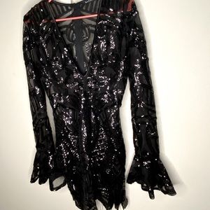 Black mini going out dress